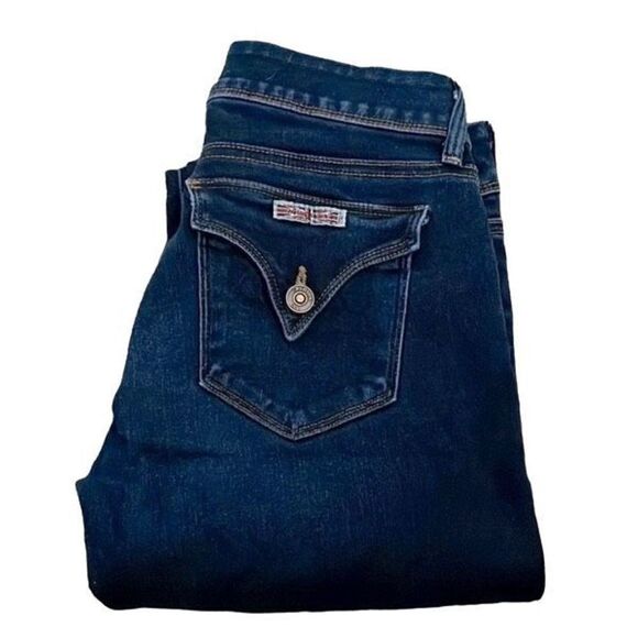Hudson Denim Jeans Size 27 Low Rise Boot cut Raw Edge Dark Wash - Picture 6 of 12